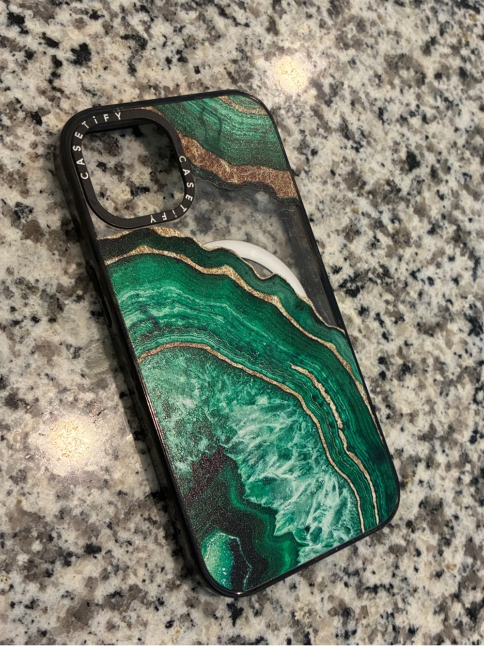 Casetify Green and Gold Agate Pattern Phone Case